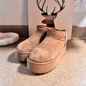 UGG Tan Suede Ankle Booties